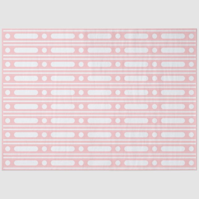 Papel De Seda Pink Bone Inlay Dots Border Decoupage Paper (Anverso)