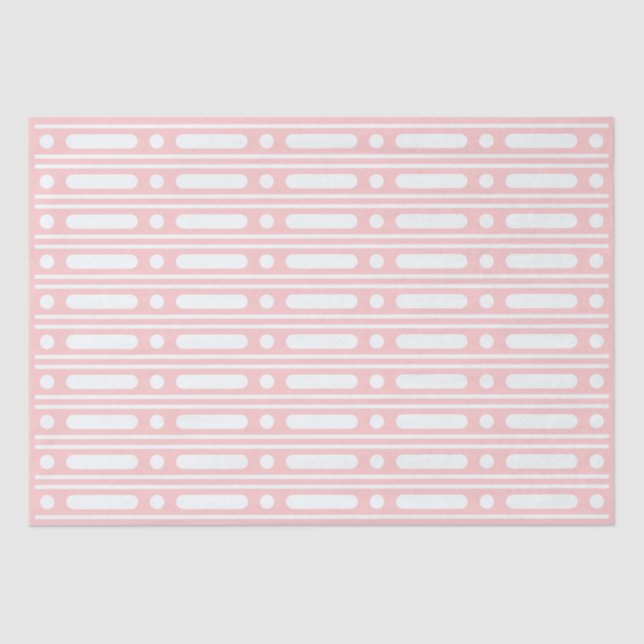Papel De Seda Pink Bone Inlay Dots Border Decoupage Paper (Anverso)