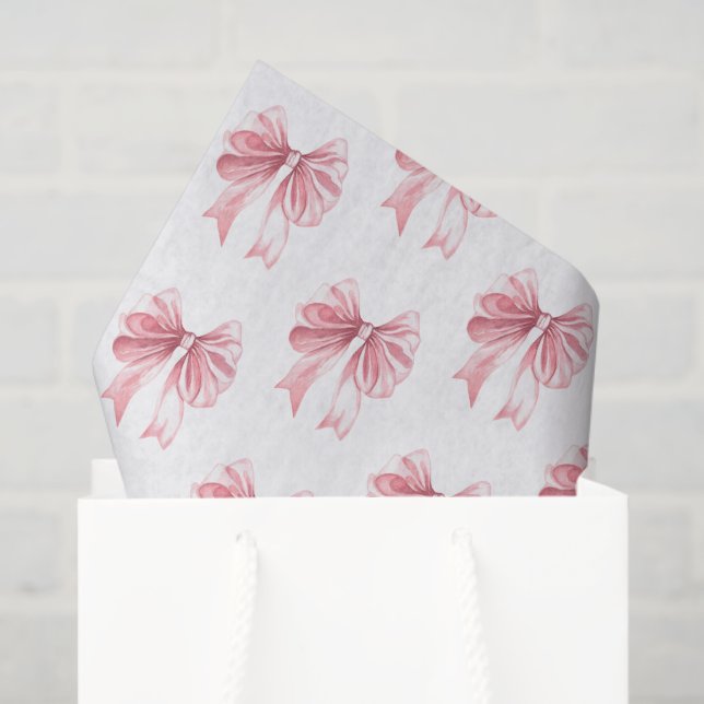 Papel De Seda Pink Bow  (Bolsa de regalo)