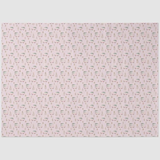 Papel De Seda Pink Christmas Tissue paper (Anverso)