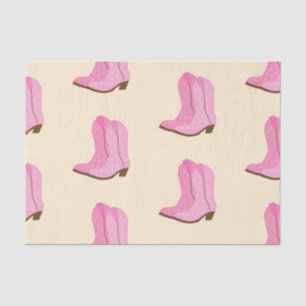 Papel De Seda Pink Cowgirl Cowboy Boots Country Texas Ranch