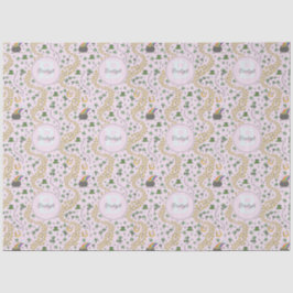 Papel De Seda Pink Cute n' Curvy Shamrock Nombre Chica St Patron