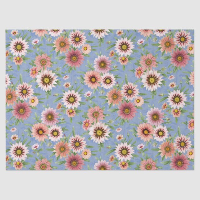 Papel De Seda Pink Daisy Floral (Anverso)