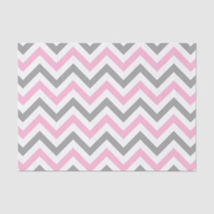 Papel De Seda Pink, Dk Gray Whong Gran Patrón ZigZag Chevron