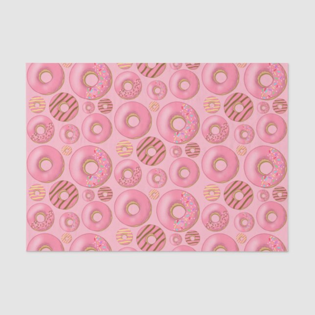 Papel De Seda Pink Donuts Assorted Pattern (Anverso)