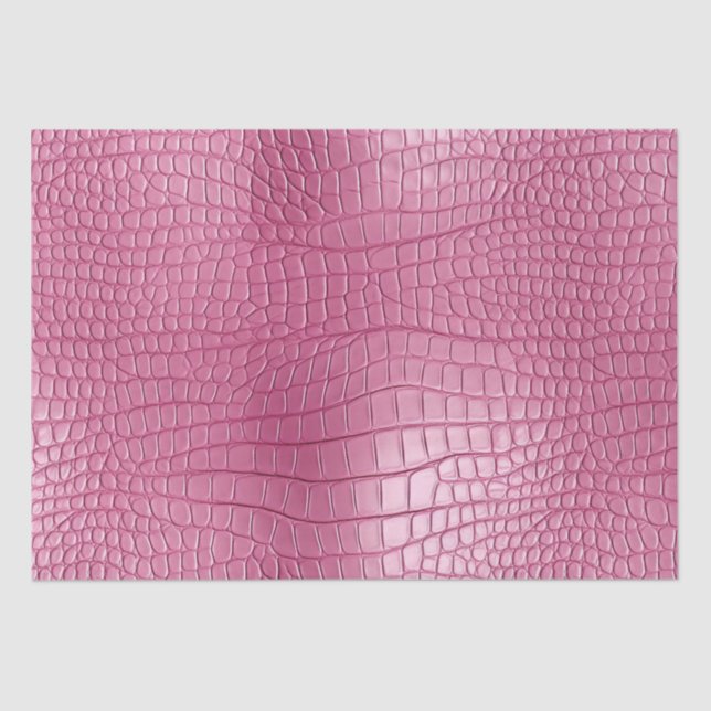 Papel De Seda Pink Faux Alligator Animal Print (Anverso)
