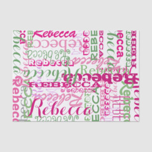 Papel De Seda Pink Fun Name Collage Allover Print
