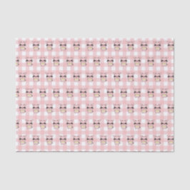 Papel De Seda Pink Gingham Piggy