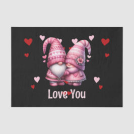 Papel De Seda Pink Gnome Valentine Couple