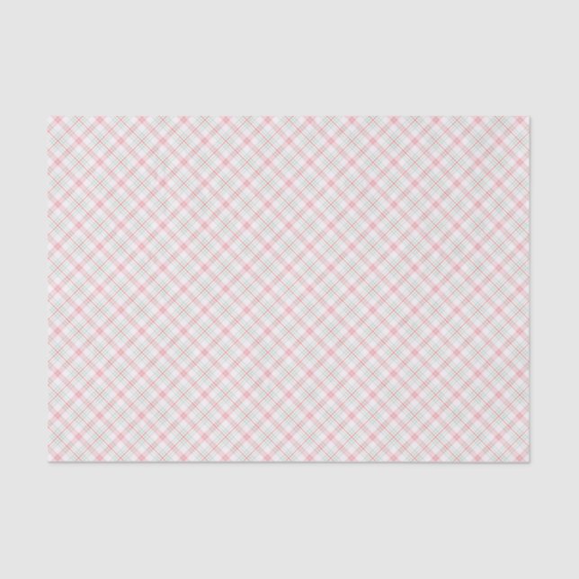 Papel De Seda Pink & green Christmas plaid (Anverso)