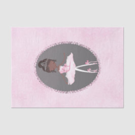 Papel De Seda Pink & Grey Couture Fiesta de Cumpleaños Bailarina