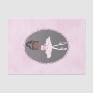 Papel De Seda Pink & Grey Couture Fiesta de Cumpleaños Bailarina