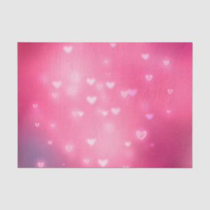 Papel De Seda Pink Hearts Bokeh Cumpleaños