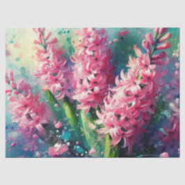 Papel De Seda Pink Hyacinths Decoración Impresionista Floral