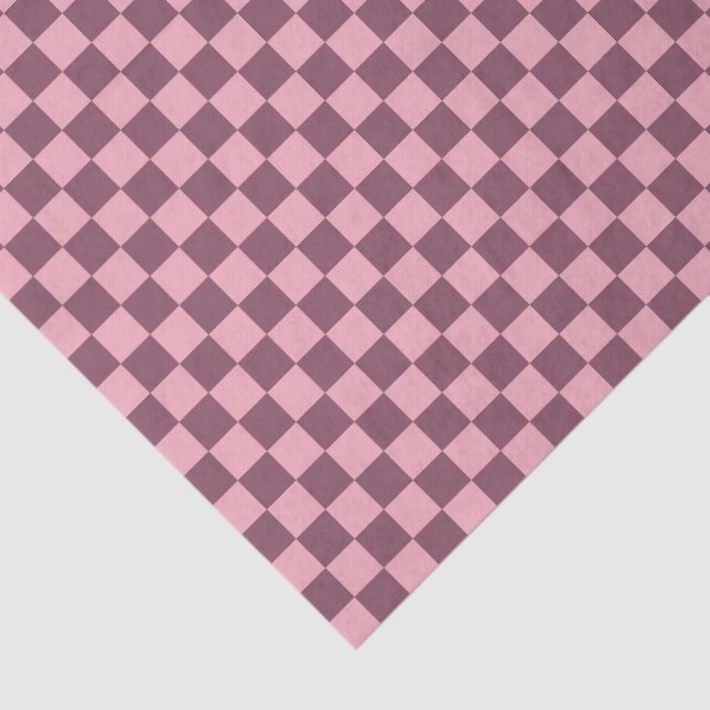 Papel De Seda Pink Mauve Checkerboard Checkered Girly Retro Y2K (Detalle)
