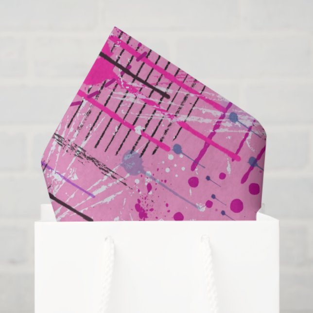 Papel De Seda Pink Maximalist Abstract: Raspberry Sundae (Bolsa de regalo)