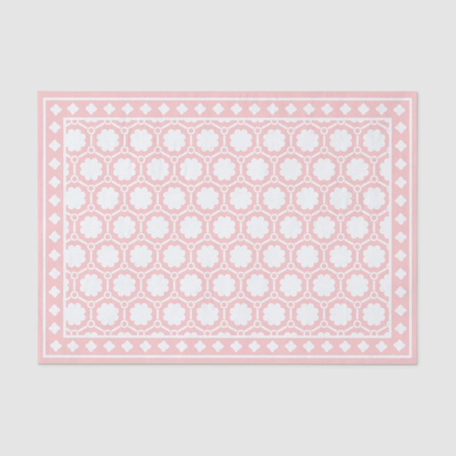 Papel De Seda Pink Modern Bone Inlay Decoupage Paper (Anverso)