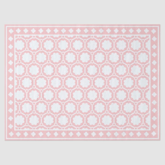 Papel De Seda Pink Modern Bone Inlay Decoupage Paper (Anverso)