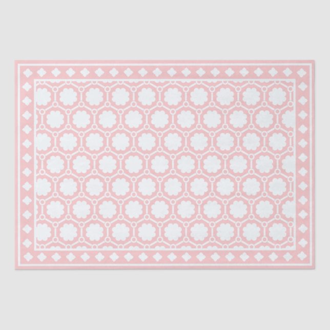 Papel De Seda Pink Modern Bone Inlay Decoupage Paper (Anverso)