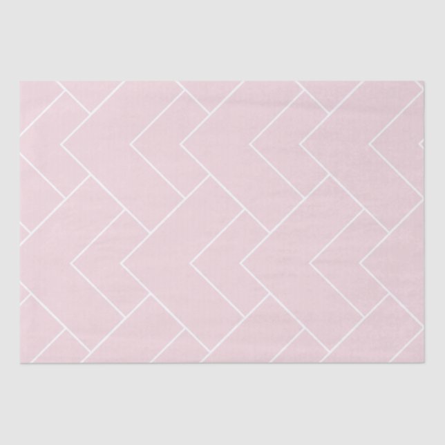 Papel De Seda Pink Pastel con Patrón Geométrico Blanco (Anverso)