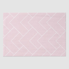 Papel De Seda Pink Pastel con Patrón Geométrico Blanco