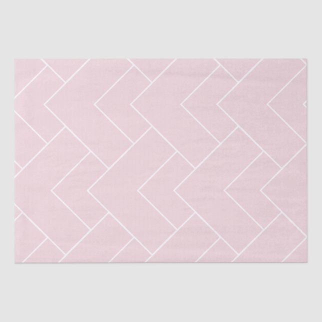 Papel De Seda Pink Pastel con Patrón Geométrico Blanco (Anverso)