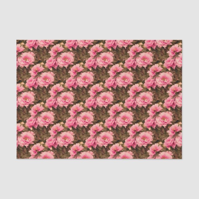 Papel De Seda Pink  Peony Flower (Anverso)