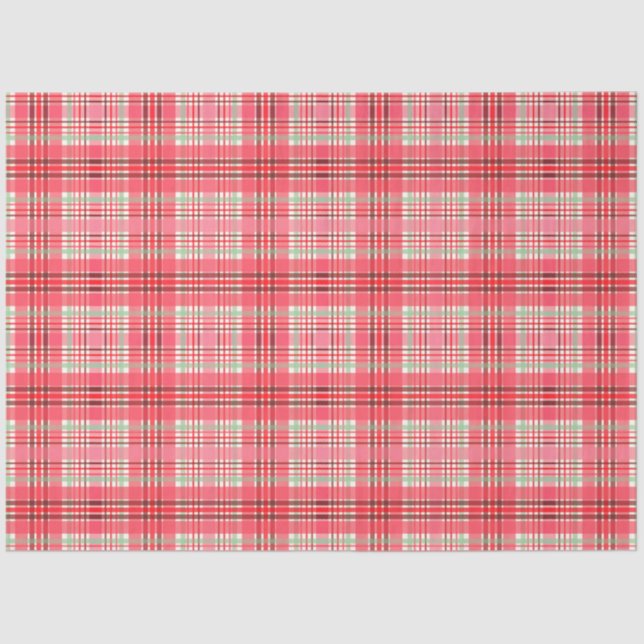 Papel De Seda Pink Plaid Tartan (Anverso)