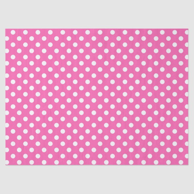 Papel De Seda Pink Polka Dot Breast Cancer Awareness Pattern (Anverso)