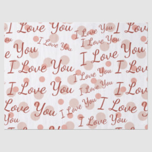 Papel De Seda Pink Polka Dots I Love You
