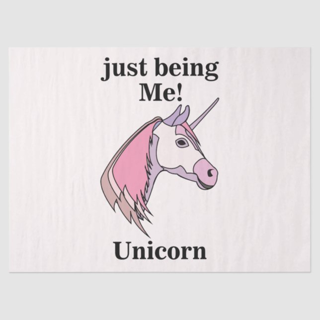 Papel De Seda Pink Purple Unicorn Head (Anverso)