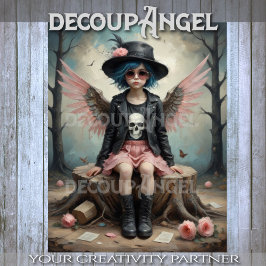 Papel De Seda Pink Rebel Angel Decoupage
