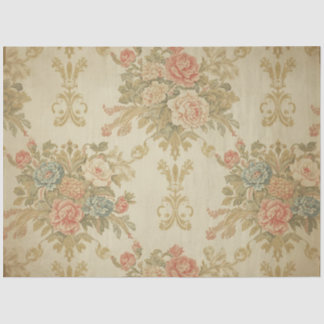 Papel De Seda Pink Roses & Gold Floral Decoupage 