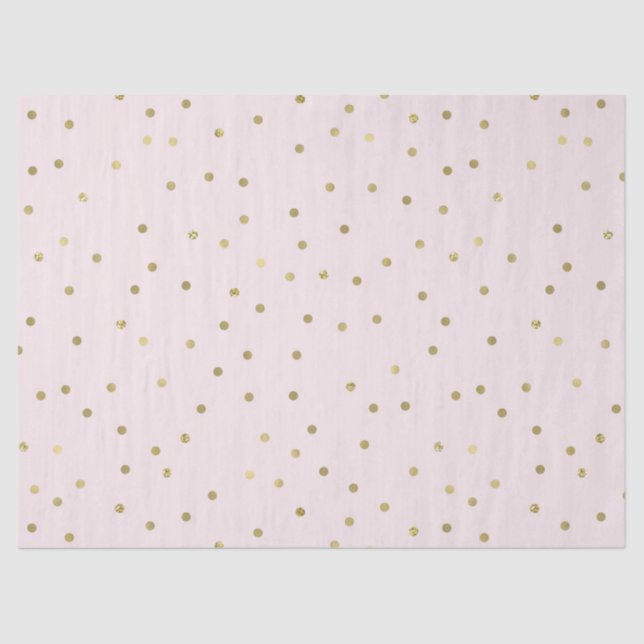 Papel De Seda Pink Rubor Gold Sparkle Confetti (Anverso)