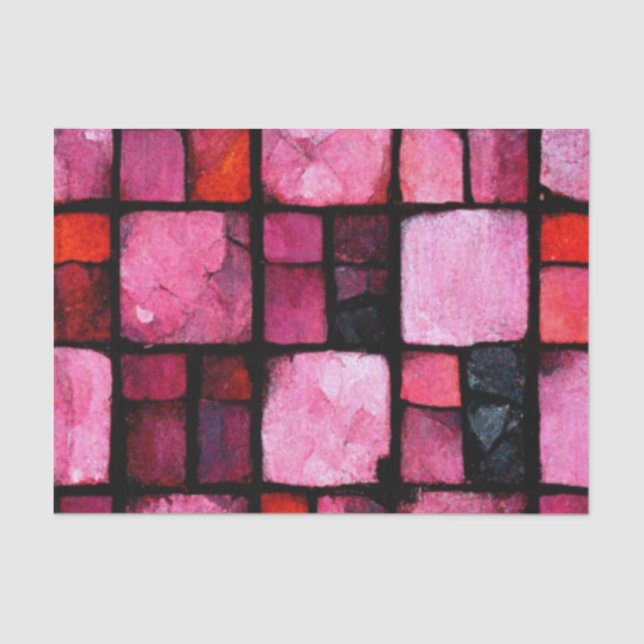 Papel De Seda Pink Stained glass Tile Decoupage (Anverso)