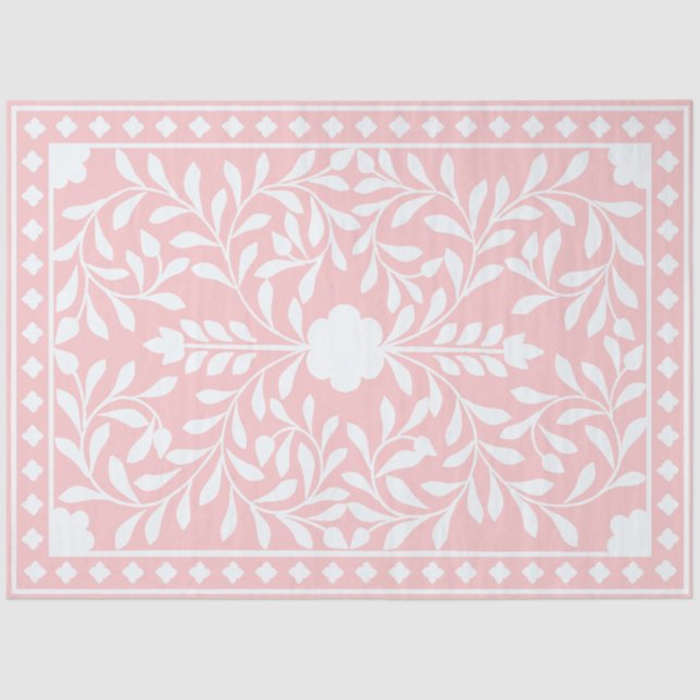 Papel De Seda Pink Traditional Bone Inlay Decoupage Paper (Anverso)