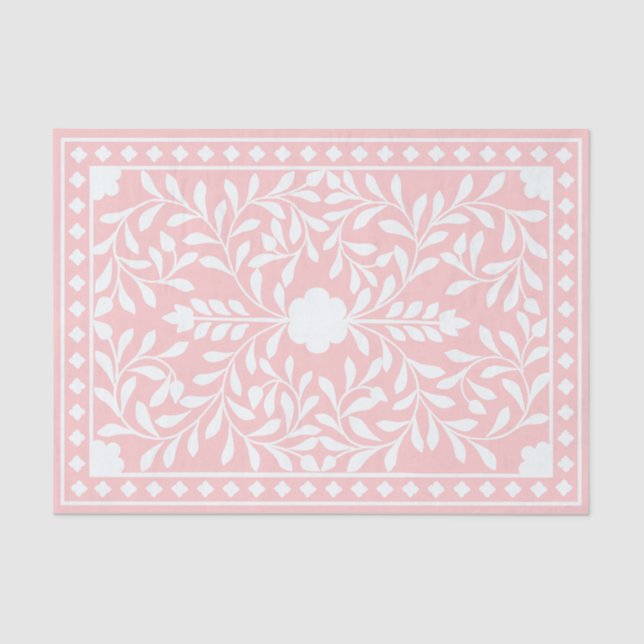 Papel De Seda Pink Traditional Bone Inlay Decoupage Paper (Anverso)