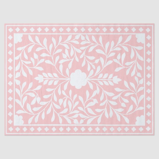 Papel De Seda Pink Traditional Bone Inlay Decoupage Paper (Anverso)
