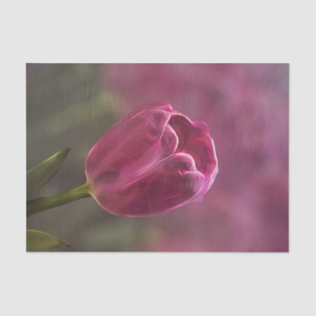 Papel De Seda Pink Tulip Bokeh (Anverso)
