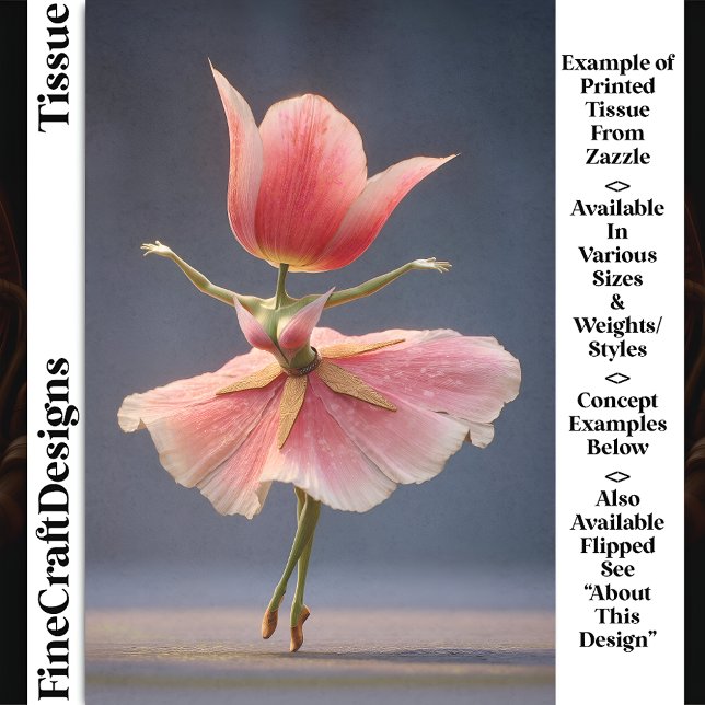 Papel De Seda Pink Tulip Flower Ballerina DJ7L Decoupage (Subido por el creador)