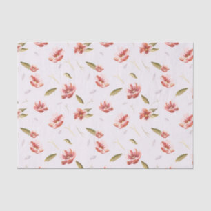 Papel De Seda Pink Watercolor Floral Garden