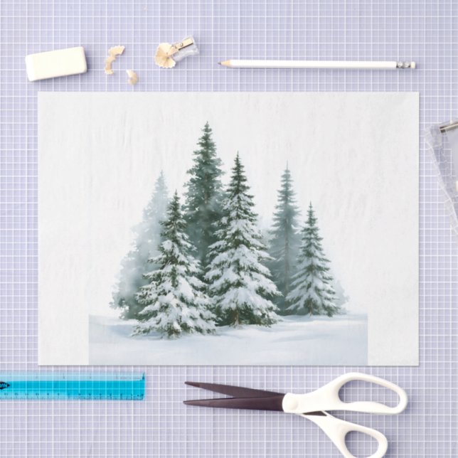Papel De Seda Pinos de Invierno (Artesanía)