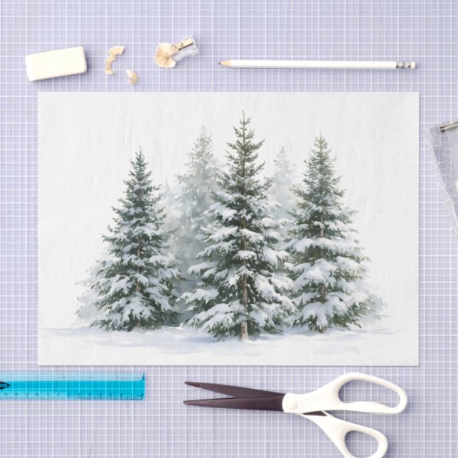 Papel De Seda Pinos de Invierno (Artesanía)