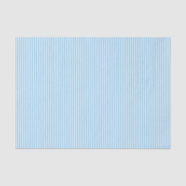Papel De Seda Pinstripes Azules Pastel (Anverso)