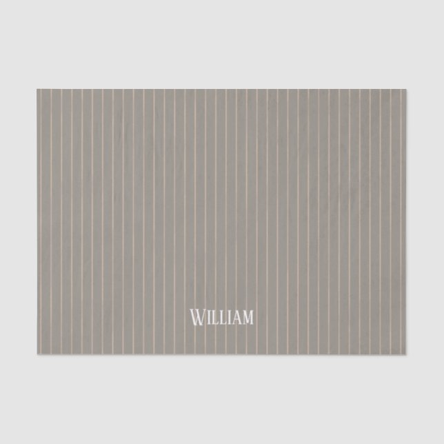 Papel De Seda Pinstripes beiges personalizadas (Anverso)