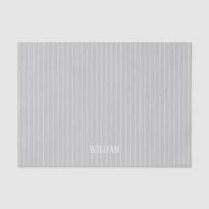 Papel De Seda Pinstripes gris claro personalizado