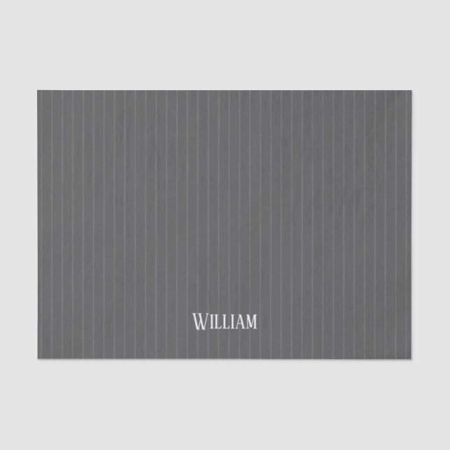 Papel De Seda Pinstripes grises personalizadas (Anverso)