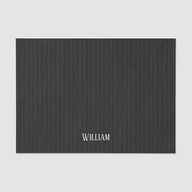 Papel De Seda Pinstripes negras personalizadas (Anverso)