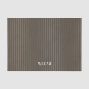 Papel De Seda Pinstripes retro castaño personalizado