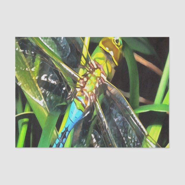 Papel De Seda Pintado de alas con volante azul (Anverso)